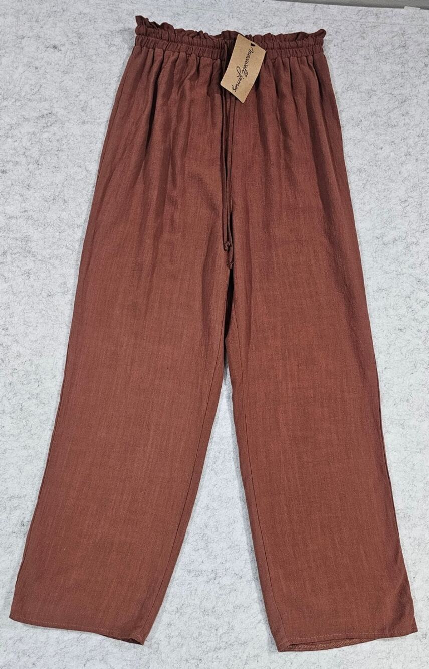 Maxwell James Stanton Kiran Pant 70% Cotton 30% Linen, Drawstring Waist Sz M New